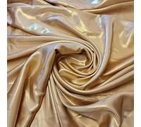 Lightweight Gold Shimmer Polyester Silk Charmeuse Silky Satin Finish, Dressmaking, Bridal, Prom, Décor - Craft Fabric Material 58" - 150 cm Wide Sold in Various Pre - Cut Lengths (Light Gold)