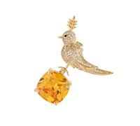 Lightweight Golden/Silver Bird On Stone Brooch Lightweight Design Badge Pin For Daily Business Clothing Decoration Business Attire Accessories Brooch