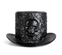 Lightweight Halloween Costume Magicians Top Hat With Decorative Skull Pattern Suitable For Weddings And Outdoor Event Vintage Gentlemen's Hat