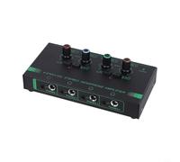 Lightweight Headphone Amp with Power Adapter Designed for Studio and Live Performances (4 Channel)