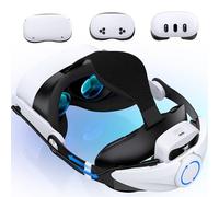 Lightweight Headstrap Compatible with Quest 3/3S/Quest 2, Comfortable VR Elite Band for Meta Quest 3/2 Accessories, Adjustable Strap Replacement, Improved Support and Comfort, White Battery Headstrap