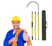 Lightweight High Voltage Insulated Rescue Hooks, Detachable Rescue Hook, Non-Conductive Body Pull Stick, lectrocution Emergency Life-Saving Tool(Yellow,3m/118.1in/9.8ft)