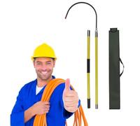 Lightweight High Voltage Insulated Rescue Hooks, Detachable Rescue Hook, Non-Conductive Body Pull Stick, lectrocution Emergency Life-Saving Tool(Yellow,2m/78.7in/6.6ft)