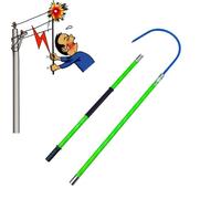 Lightweight High Voltage Insulated Rescue Hooks, Portable Emergency Rescue Pole Hotstick Electrical Safety Kit, Body Pull Stick, for Electricians, Lineman(Green,2m/6.6ft)