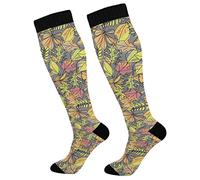 Lightweight Hiking Socks Seamless Pattern Autumn Leaves On Wicking Socks Unisex Trainer Socks Classic Sports Socks For Sport Outdoor Youth