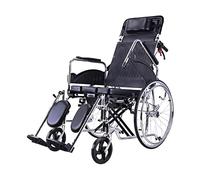 Lightweight Home Portable Transport Wheelchair Aluminum Folding Travel Home Portable Transport Wheelchair 170° Adjustable Reclining Self Propelled Manual Home P