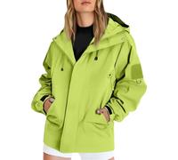 Lightweight Hooded Rain Coats for Women Windbreaker Waterproof Active Outdoor Trench Coat Zipper Quick Dry Rain Jacket for Hiking Walking Cycling Solid Color Long Sleeve raincoat with zipper pockets