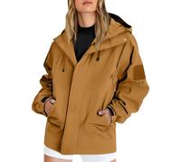 Lightweight Hooded Rain Coats for Women Windbreaker Waterproof Active Outdoor Trench Coat Zipper Quick Dry Rain Jacket for Hiking Walking Cycling Solid Color Long Sleeve raincoat with zipper pockets