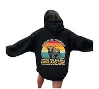 Lightweight Hoodies for Women UK Plus Puff Hoodie for Women 2024 Graphic Hoodie Cute Preppy Sweatshirt Long Sleeve Drawstring Tops with Pockets Print Lightweight Black