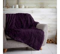Lightweight Hug Snug Sherpa Fleece Blanket | Luxury Warm Faux Fur Throw for Sofa Bed | Thermal Fluffy Blanket For Bed Couch & Sofas Settee (150x200 Cm, Purple)