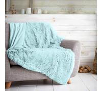 Lightweight Hug Snug Sherpa Fleece Blanket | Luxury Warm Faux Fur Throw for Sofa Bed | Thermal Fluffy Blanket For Bed Couch & Sofas Settee (150x200 Cm, Duck Egg)
