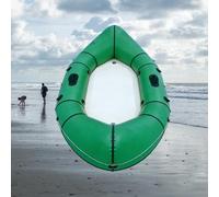 Lightweight Inflatable Raft & Packraft - PVC Dinghy For Adults And Kids, Compact Blow Up Boat For Fishing, Flat Water Rafting, And Bicycle Transport(Green)
