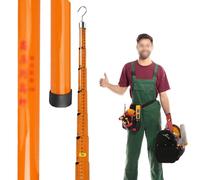 Lightweight Insulated Measuring Rod with Extendable Pole, High Voltage Height Grade Stick for Power Line Work/Substation/Elevated Work, Non-Conductive Survey Rods(Orange,39.4ft/12m)