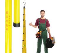 Lightweight Insulated Measuring Rod with Extendable Pole, High Voltage Height Grade Stick for Power Line Work/Substation/Elevated Work, Non-Conductive Survey Rods(Yellow,26.2ft/8m)
