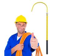Lightweight Insulated Rescue Hook, Rescue Hook For Firefighters And Electricians With Electric Shock Protection, 10 Kv-220 Kv High Voltage Rescue Hook, 1 M, 1.5 M, 2 M, 3,Yellow-2m/78.7in/6.5ft