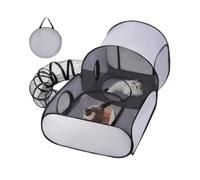 Lightweight Interactive Pet House Portable With Tunnel 20×39.3×27.5in | Portable Cat Enclosure Playpen With Breathable Mesh, Foldable Kitten Enclosure Tent Small Animals Home Camping Travel