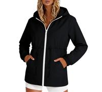 Lightweight Jacket Women - Women's Casual Zip Hoodie Lightweight Outdoor Rain Jacket Coat For Fall Daily Wear