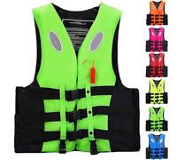 Lightweight Kayak Vest for Adults - High Buoyancy 50N Paddle Board Life Jacket | Adjustable, Quick-Dry & Non-Bulky for Women/Men (Reflective + Whistle, S-3XL),2XL,Green