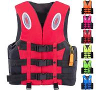 Lightweight Kayak Vest for Adults - High Buoyancy 50N Paddle Board Life Jacket | Adjustable, Quick-Dry & Non-Bulky for Women/Men (Reflective + Whistle, S-3XL),2XL,Red