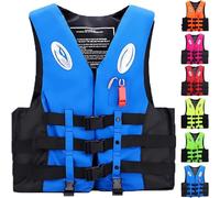 Lightweight Kayak Vest for Adults - High Buoyancy 50N Paddle Board Life Jacket | Adjustable, Quick-Dry & Non-Bulky for Women/Men (Reflective + Whistle, S-3XL),2XL,Blue