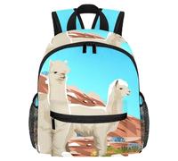 Lightweight Kids Backpack Kindergarten School Bag Child Rucksack Daypack for 3-8 Years Old Alpaca at the Desert