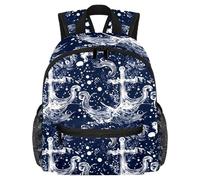 Lightweight Kids Backpack Kindergarten School Bag Child Rucksack Daypack for 3-8 Years Old Anchors Waves Splashes Pattern