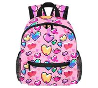 Lightweight Kids Backpack Kindergarten School Bag Child Rucksack Daypack for 3-8 Years Old Colorful Love Heart Patterns