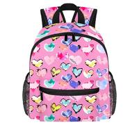 Lightweight Kids Backpack Kindergarten School Bag Child Rucksack Daypack for 3-8 Years Old Colorful Love Heart Pattern