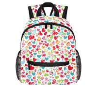Lightweight Kids Backpack Kindergarten School Bag Child Rucksack Daypack for 3-8 Years Old Colorful Hearts Love Pattern