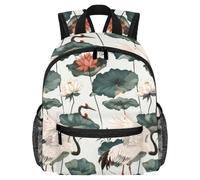 Lightweight Kids Backpack Kindergarten School Bag Child Rucksack Daypack for 3-8 Years Old Cranes and Lotuses Pattern