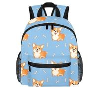Lightweight Kids Backpack Kindergarten School Bag Child Rucksack Daypack for 3-8 Years Old Cute Animal Dogs Corgi Bones Pattern