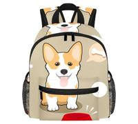 Lightweight Kids Backpack Kindergarten School Bag Child Rucksack Daypack for 3-8 Years Old Cute Corgi Dog Hungry Bones