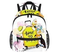 Lightweight Kids Backpack Kindergarten School Bag Child Rucksack Daypack for 3-8 Years Old Cute Flamingo Toucan Time To Travel