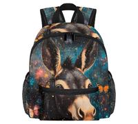 Lightweight Kids Backpack Kindergarten School Bag Child Rucksack Daypack for 3-8 Years Old Donkey Butterflies Galaxy