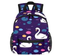 Lightweight Kids Backpack Kindergarten School Bag Child Rucksack Daypack for 3-8 Years Old Elegant Style Swan Pattern