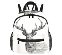 Lightweight Kids Backpack Kindergarten School Bag Child Rucksack Daypack for 3-8 Years Old Elk Geometry Black White