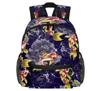 Lightweight Kids Backpack Kindergarten School Bag Child Rucksack Daypack for 3-8 Years Old Fish Floral Graceful Purple Flower