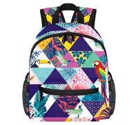 Lightweight Kids Backpack Kindergarten School Bag Child Rucksack Daypack for 3-8 Years Old Flamingo Geometry Bird