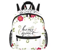 Lightweight Kids Backpack Kindergarten School Bag Child Rucksack Daypack for 3-8 Years Old Florals Home Sweet Home