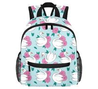 Lightweight Kids Backpack Kindergarten School Bag Child Rucksack Daypack for 3-8 Years Old Happy Swan with Pink Flower Pattern Blue