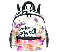 Lightweight Kids Backpack Kindergarten School Bag Child Rucksack Daypack for 3-8 Years Old Home Sweet Home Florals