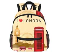 Lightweight Kids Backpack Kindergarten School Bag Child Rucksack Daypack for 3-8 Years Old I Love London Symbols Big Ben