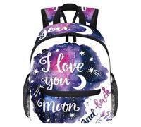 Lightweight Kids Backpack Kindergarten School Bag Child Rucksack Daypack for 3-8 Years Old I Love You To the Moon Galaxy
