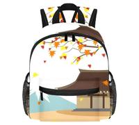 Lightweight Kids Backpack Kindergarten School Bag Child Rucksack Daypack for 3-8 Years Old Japanese Autumn Maple House Fuji Mountain