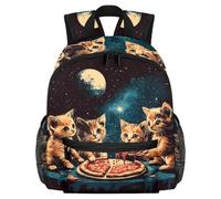 Lightweight Kids Backpack Kindergarten School Bag Child Rucksack Daypack for 3-8 Years Old Kittens and Pizza Night Galaxy