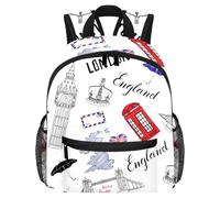 Lightweight Kids Backpack Kindergarten School Bag Child Rucksack Daypack for 3-8 Years Old London city pattern