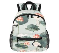 Lightweight Kids Backpack Kindergarten School Bag Child Rucksack Daypack for 3-8 Years Old Lotuses Cranes Pattern