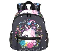 Lightweight Kids Backpack Kindergarten School Bag Child Rucksack Daypack for 3-8 Years Old Magic Unicorn Are Real Flower Moon