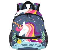 Lightweight Kids Backpack Kindergarten School Bag Child Rucksack Daypack for 3-8 Years Old Magic Unicorns Are Real Floral
