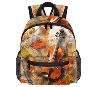 Lightweight Kids Backpack Kindergarten School Bag Child Rucksack Daypack for 3-8 Years Old Maple Leaves Violin Music